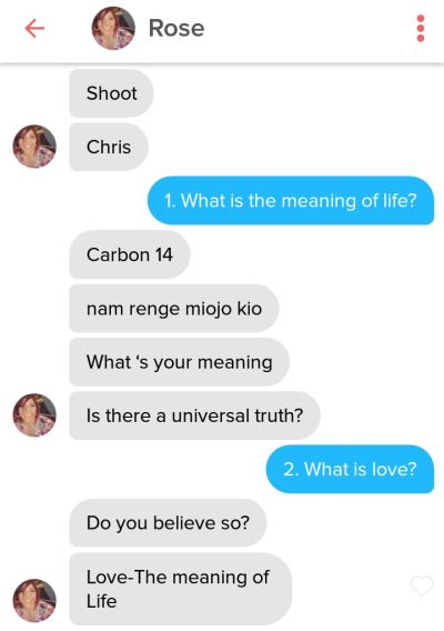 Tinder Answers (8) – What is the meaning of Life and Love? - Love